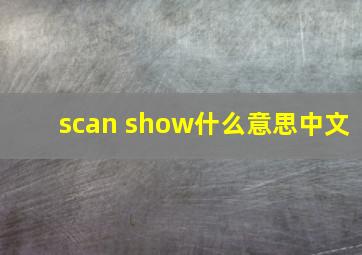 scan show什么意思中文